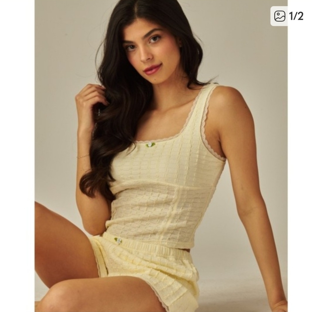 NWT Love Poem Lace Trim PJ's Size M